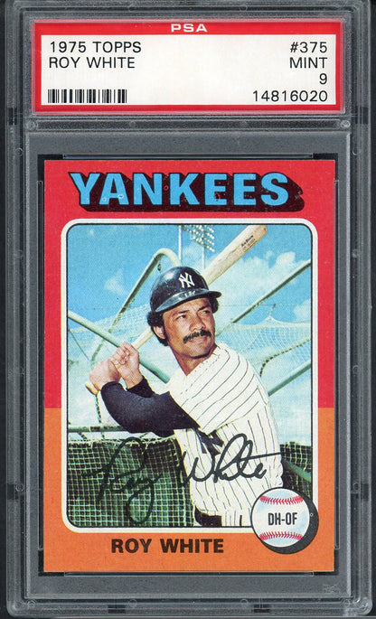 1975 Topps Baseball #375 Roy White Yankees PSA 9 MINT 565396
