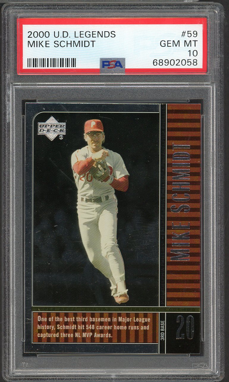 2000 Upper Deck Legends #059 Mike Schmidt Phillies PSA 10 GEM MINT 565398