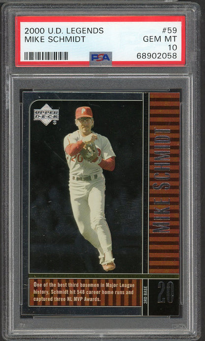 2000 Upper Deck Legends #059 Mike Schmidt Phillies PSA 10 GEM MINT 565398