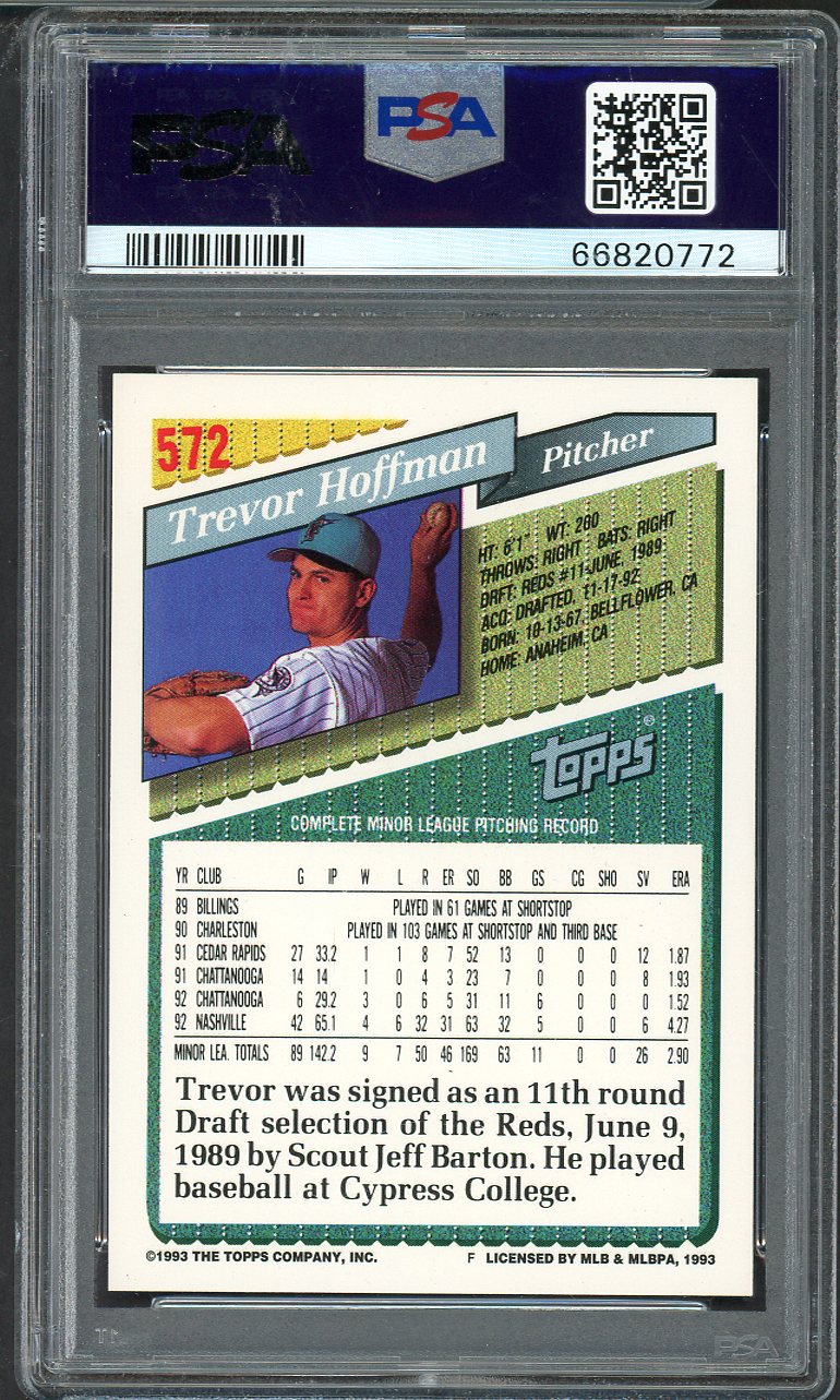 1993 Topps #572 Trevor Hoffman Marlins PSA 9 MINT 565401