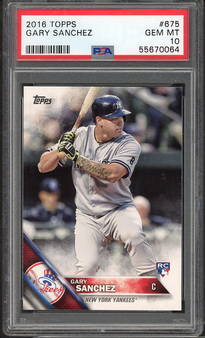 2016 Topps #675 Gary Sanchez Yankees PSA 10 GEM MINT 565403