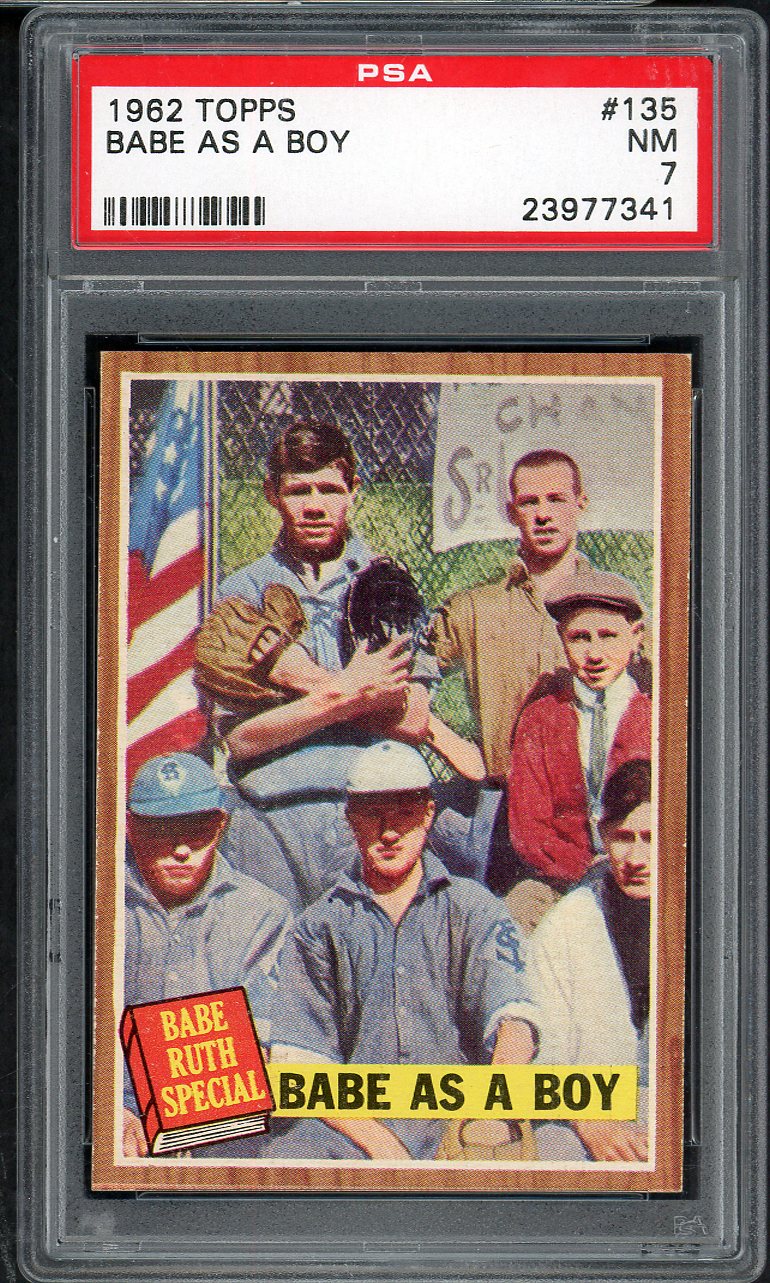 1962 Topps Baseball #135 Babe Ruth Yankees PSA 7 NM 565406