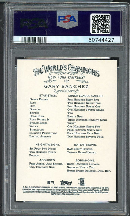 2016 Topps Allen & Ginter #152 Gary Sanchez Yankees PSA 10 GEM MINT 565409