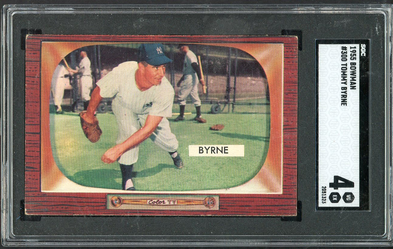 1955 Bowman Baseball #300 Tommy Byrne Yankees SGC 4 VG-EX 565413