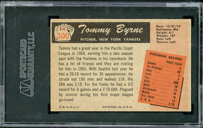 1955 Bowman Baseball #300 Tommy Byrne Yankees SGC 4 VG-EX 565413