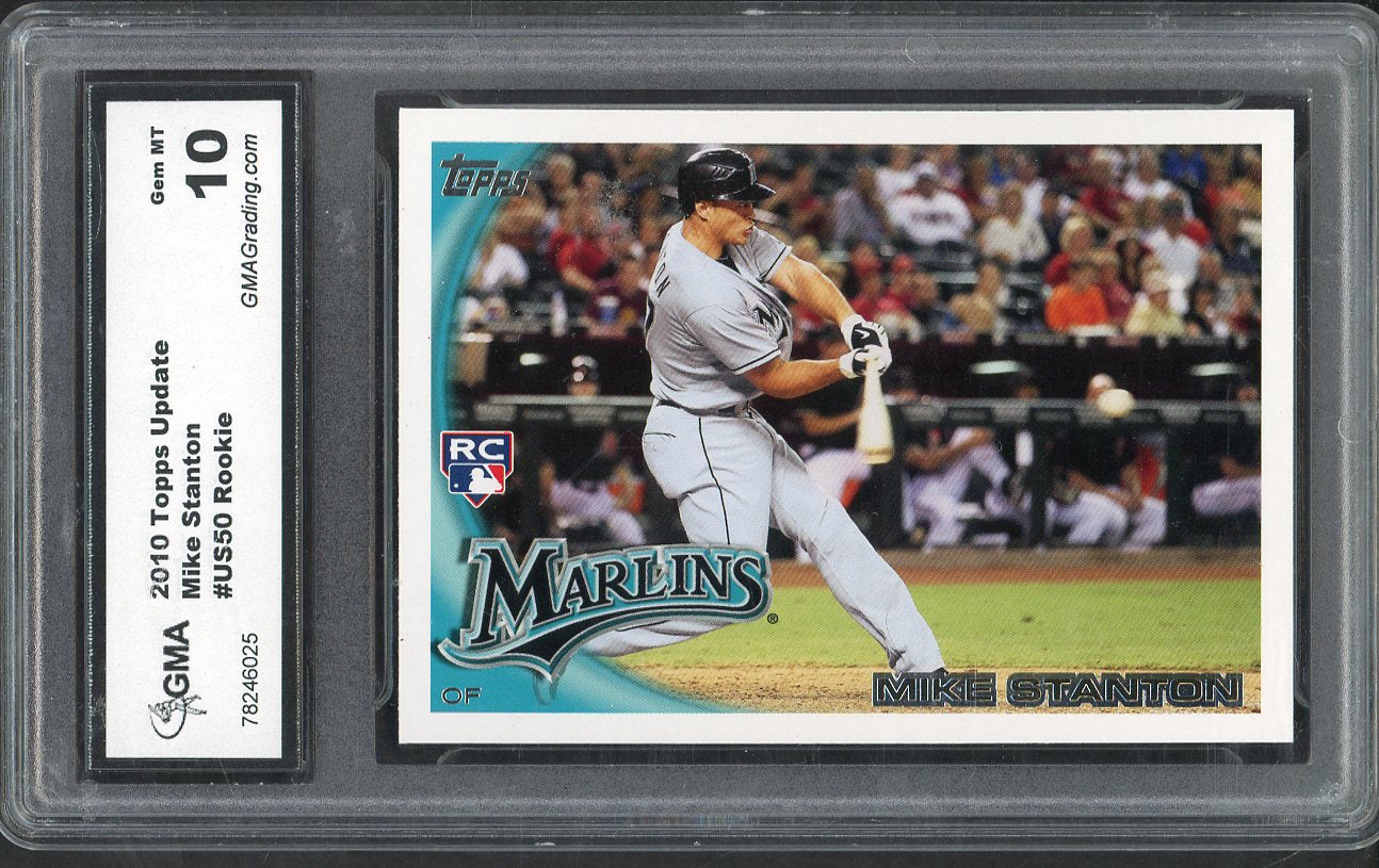 2010 Topps Update #US50 Giancarlo Stanton Marlins GMA 10 GEM MINT 565415