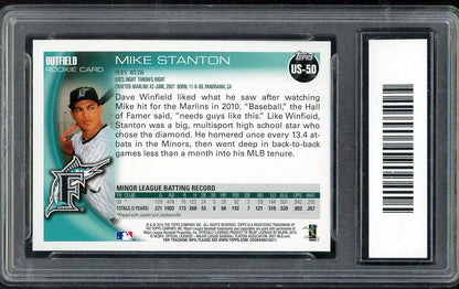 2010 Topps Update #US50 Giancarlo Stanton Marlins GMA 10 GEM MINT 565415