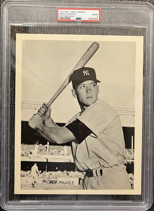 1957 Yankees Picture Pack Mickey Mantle PSA 2 GD 565416