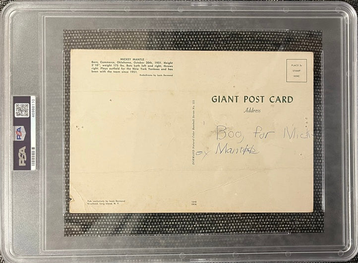 1953-55 Dormand Postcards 6x9 Mickey Mantle Yankees PSA 1 PR mk 565417