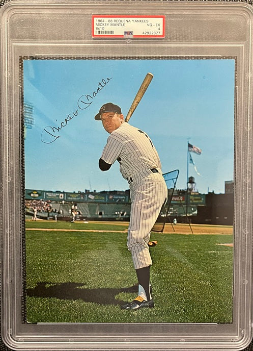 1964-66 Requena 8x10 Mickey Mantle Yankees PSA 4 VG-EX 565419