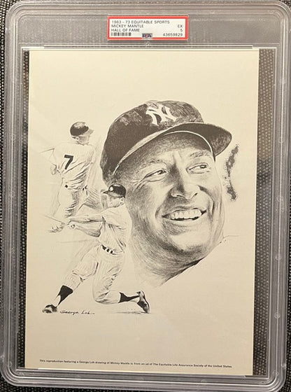 1963-73 Equitable Sports Mickey Mantle Yankees PSA 5 EX 565424