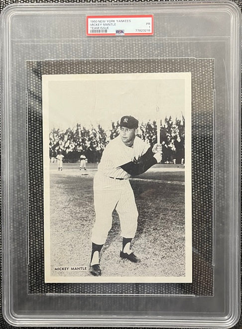 1960 Yankees Team Issue Mickey Mantle PSA 1 PR 565426