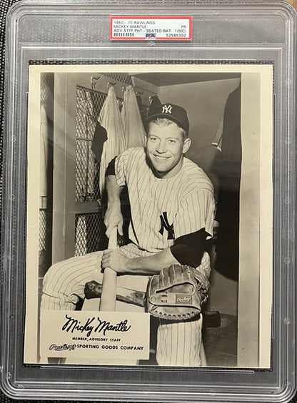 1950s-70s Rawlings Advisory Staff Mickey Mantle Yankees PSA 1 PR mc 565428