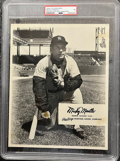 1950s-70s Rawlings Advisory Staff Mickey Mantle Yankees PSA 1 PR 565429