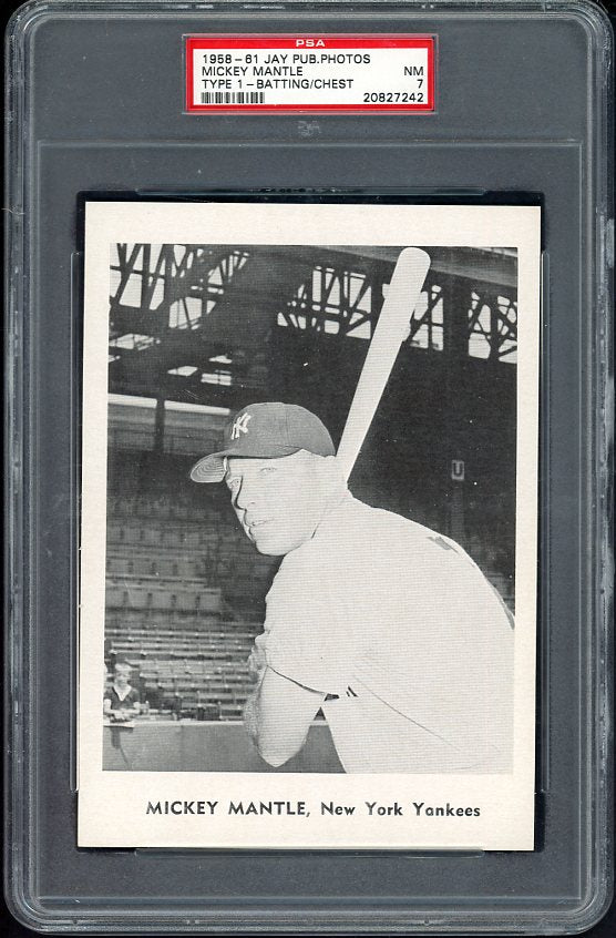 1958-61 Jay Publishing Type I Mickey Mantle Yankees PSA 7 NM 565434