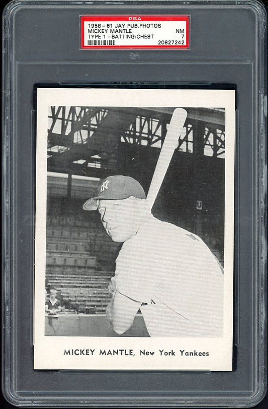 1958-61 Jay Publishing Type I Mickey Mantle Yankees PSA 7 NM 565434