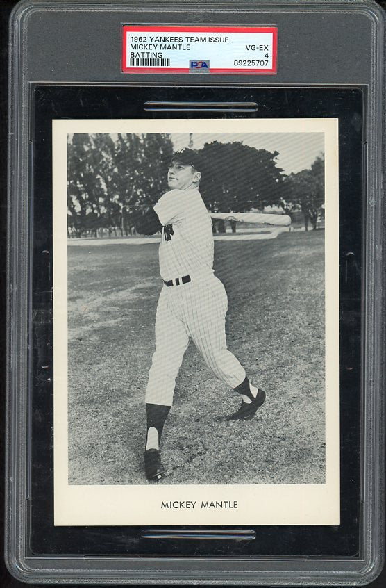 1962 Yankees Team Issue Mickey Mantle PSA 4 VG-EX Batting 565436