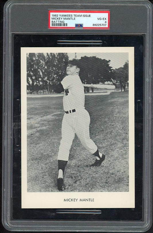 1962 Yankees Team Issue Mickey Mantle PSA 4 VG-EX Batting 565436