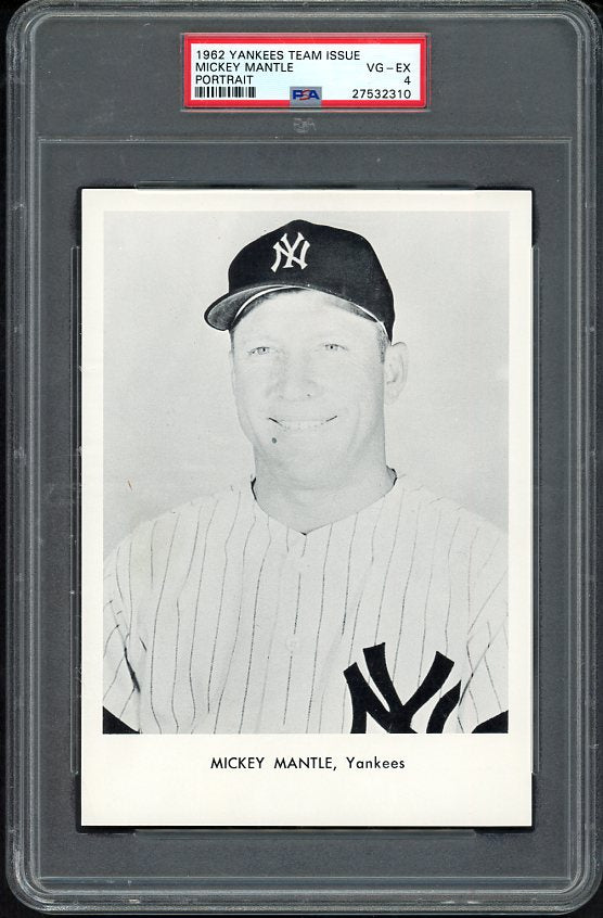 1962 Yankees Team Issue Mickey Mantle PSA 4 VG-EX Portrait 565437