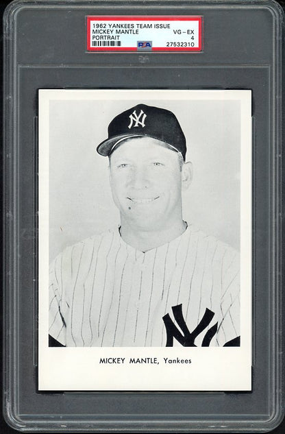 1962 Yankees Team Issue Mickey Mantle PSA 4 VG-EX Portrait 565437