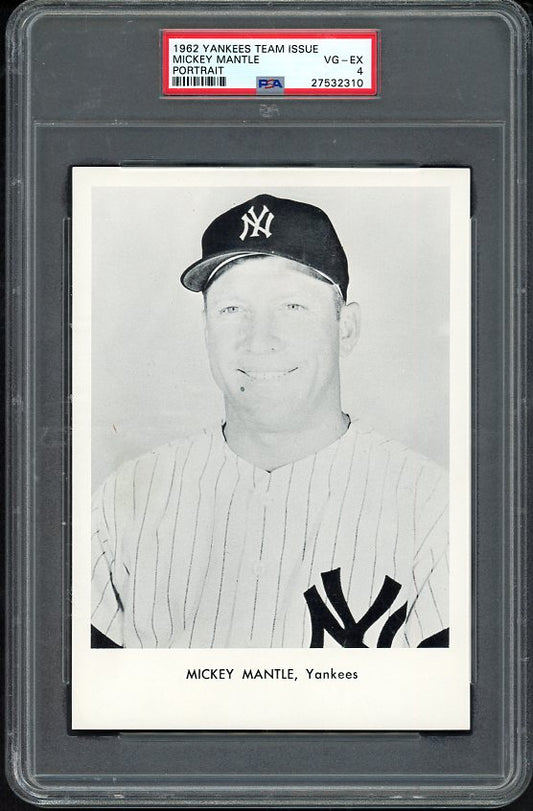 1962 Yankees Team Issue Mickey Mantle PSA 4 VG-EX Portrait 565437
