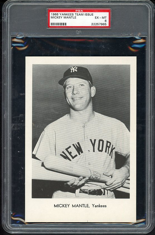 1966 Yankees Team Issue Mickey Mantle PSA 6 EX-MT 565438
