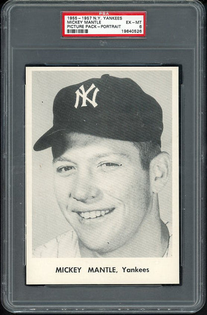 1955-57 Yankees Picture Pack Mickey Mantle PSA 6 EX-MT Portrait 565439