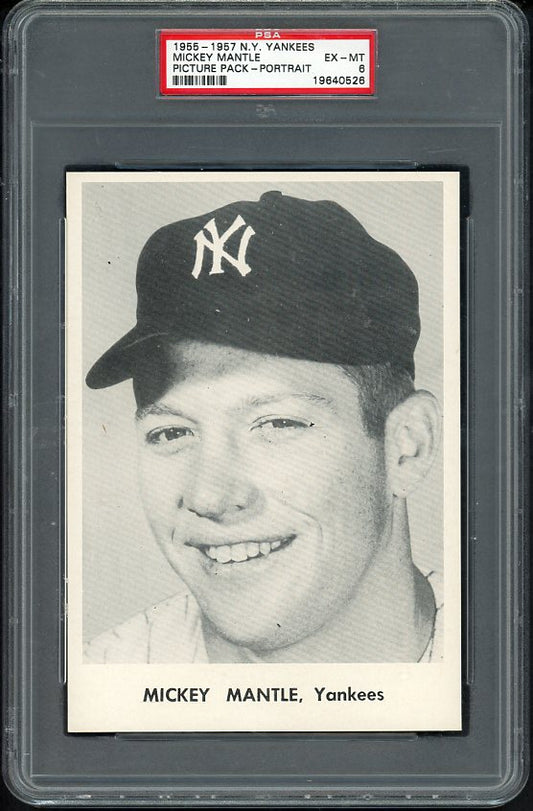 1955-57 Yankees Picture Pack Mickey Mantle PSA 6 EX-MT Portrait 565439