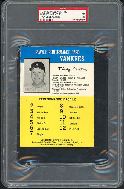 1964 Challenge The Yankees Mickey Mantle PSA 5 EX 565440