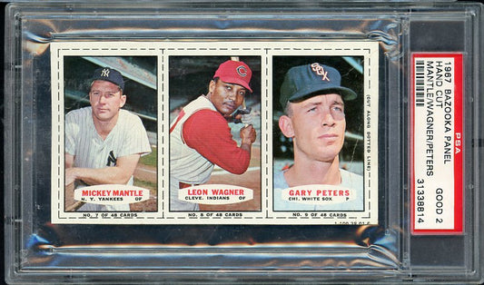 1967 Bazooka Panel #007/8/9 Mickey Mantle Yankees PSA 2 GD 565447