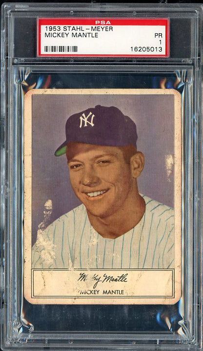 1953 Stahl Meyer Mickey Mantle Yankees PSA 1 PR 565448