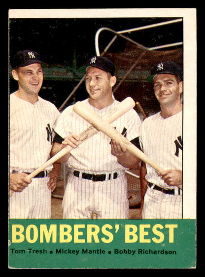 1963 Topps Baseball #173 Mickey Mantle Bobby Richardson VG-EX 565454