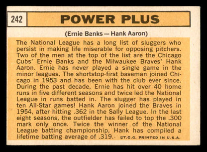 1963 Topps Baseball #242 Hank Aaron Ernie Banks EX+/EX-MT 565461