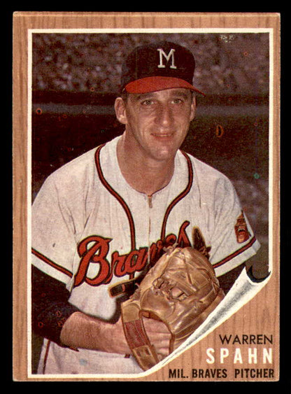 1962 Topps Baseball #100 Warren Spahn Braves EX+/EX-MT 565470