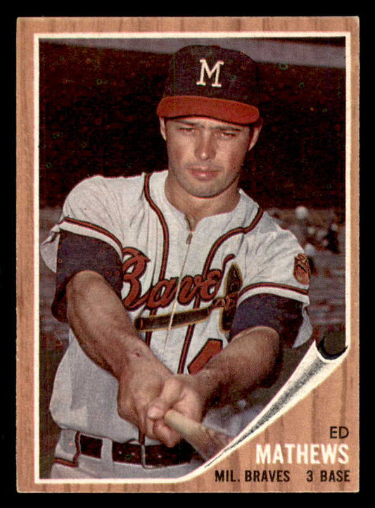 1962 Topps Baseball # 30 Eddie Mathews Braves EX-MT 565480