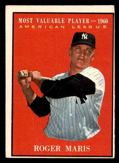 1961 Topps Baseball #478 Roger Maris MVP Yankees EX 565496
