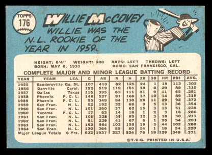 1965 Topps Baseball #176 Willie McCovey Giants NR-MT 565548