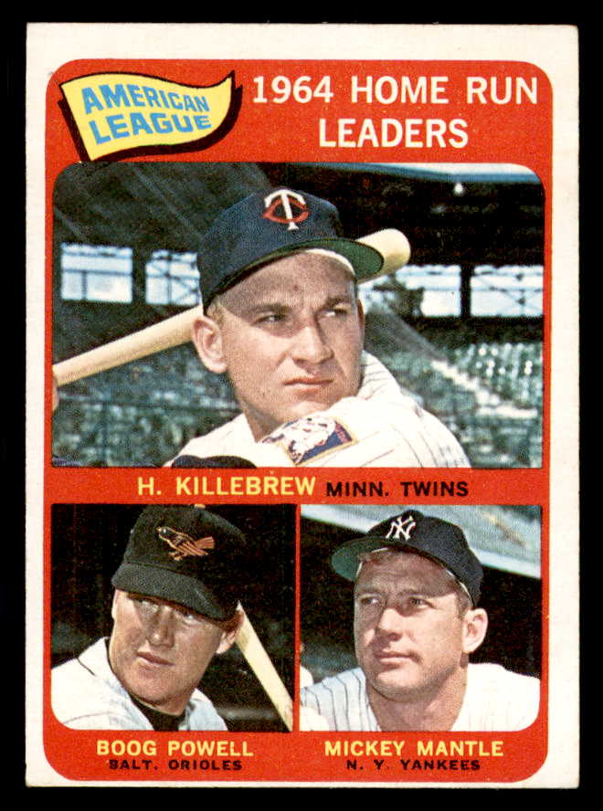 1965 Topps Baseball #  3 A.L. Home Run Leaders Mickey Mantle EX-MT 565551