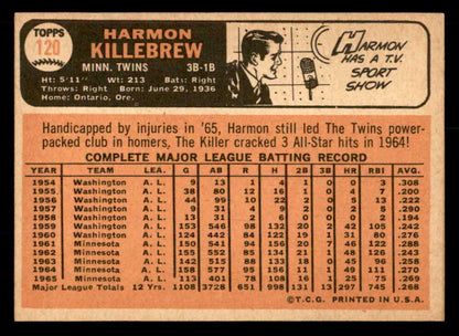 1966 Topps Baseball #120 Harmon Killebrew Twins EX-MT 565562