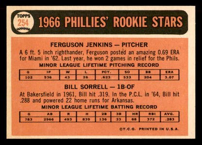 1966 Topps Baseball #254 Fergie Jenkins Phillies NR-MT 565564
