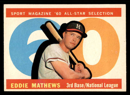 1960 Topps Baseball #558 Eddie Mathews A.S. Braves EX+/EX-MT 565590