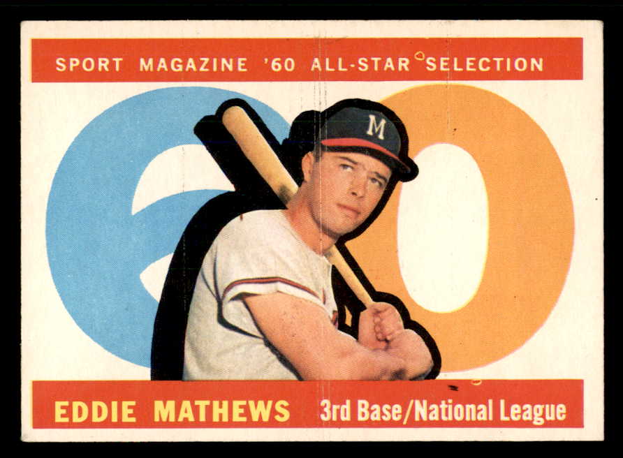 1960 Topps Baseball #558 Eddie Mathews A.S. Braves EX+/EX-MT 565591