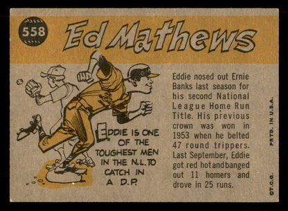 1960 Topps Baseball #558 Eddie Mathews A.S. Braves EX+/EX-MT 565591