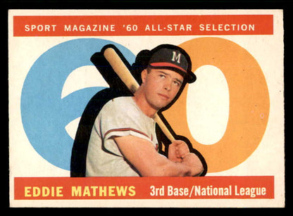 1960 Topps Baseball #558 Eddie Mathews A.S. Braves EX-MT 565592