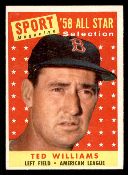 1958 Topps Baseball #485 Ted Williams A.S. Red Sox EX-MT 565614