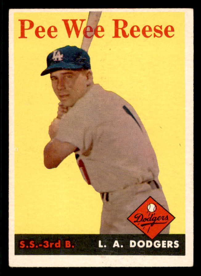 1958 Topps Baseball #375 Pee Wee Reese Dodgers EX-MT 565615