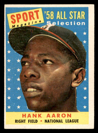 1958 Topps Baseball #488 Hank Aaron A.S. Braves EX-MT 565617