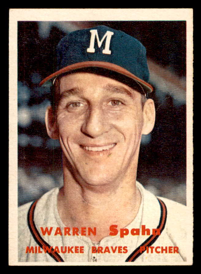 1957 Topps Baseball # 90 Warren Spahn Braves EX-MT 565619