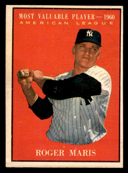 1961 Topps Baseball #478 Roger Maris MVP Yankees EX+/EX-MT 565623