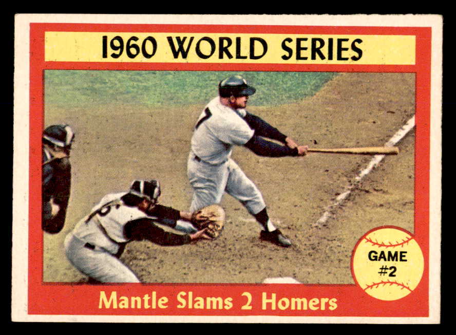 1961 Topps Baseball #307 World Series Game 2 Mickey Mantle EX-MT 565625